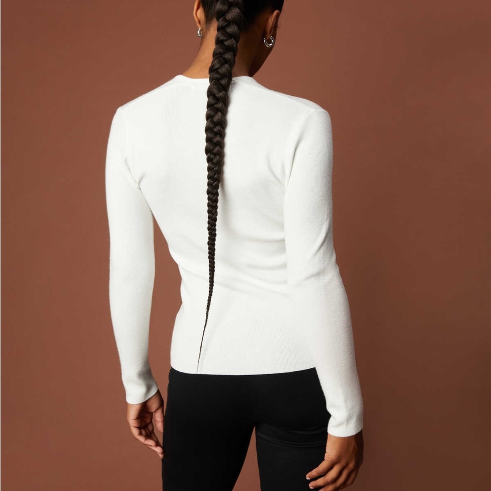 Oak + Fort white cutout sweater XS - Picture 2 of 2